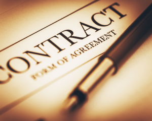 Contract management - picture of a contract.